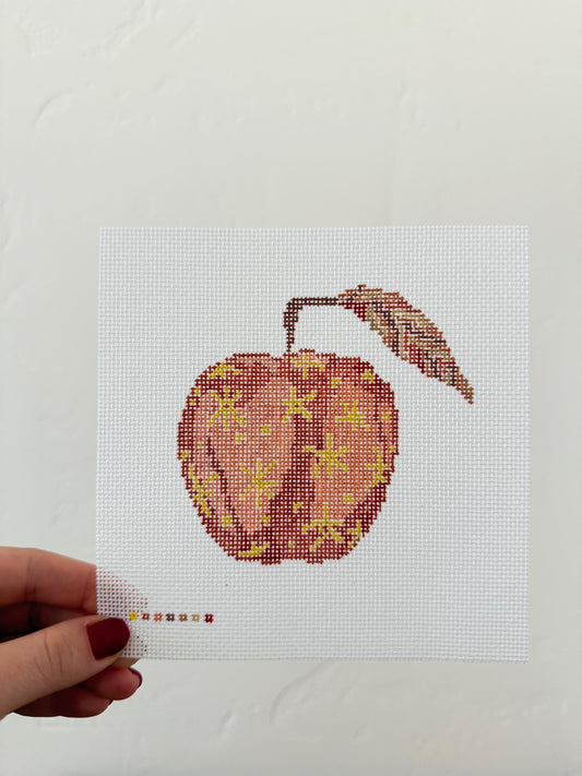 Red Remarkable Apple Needlepoint Canvas