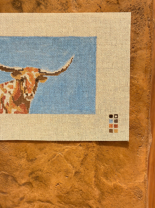 Longhorn Hand Painted Needlepoint Canvas