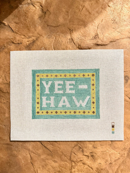 YEEHAW Turquoise Needlepoint Canvas