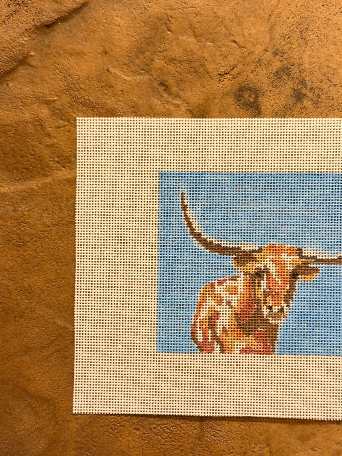 Longhorn Hand Painted Needlepoint Canvas