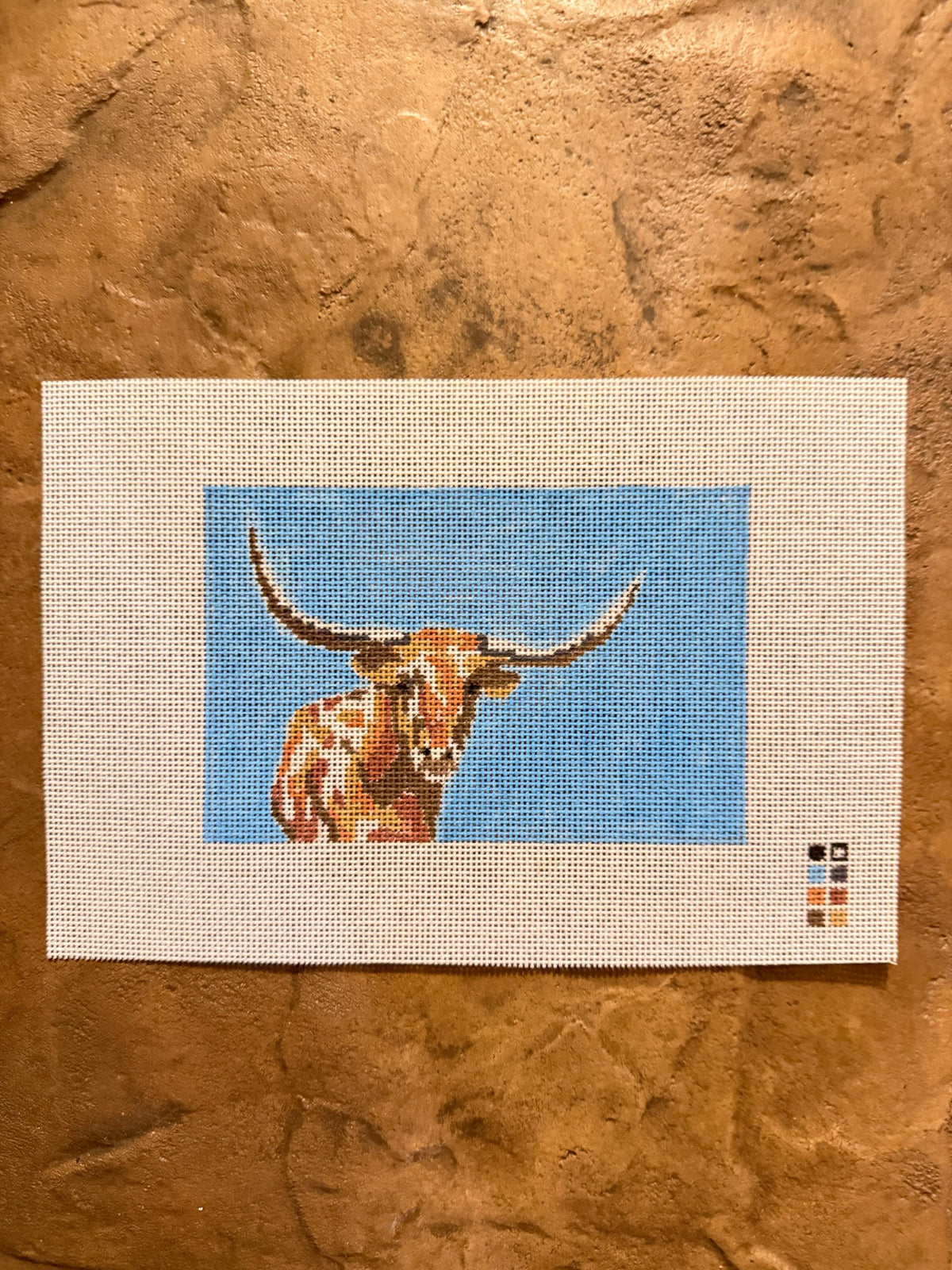 Longhorn Hand Painted Needlepoint Canvas