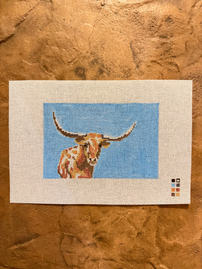 Longhorn Hand Painted Needlepoint Canvas