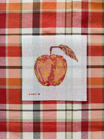 Red Remarkable Apple Needlepoint Canvas