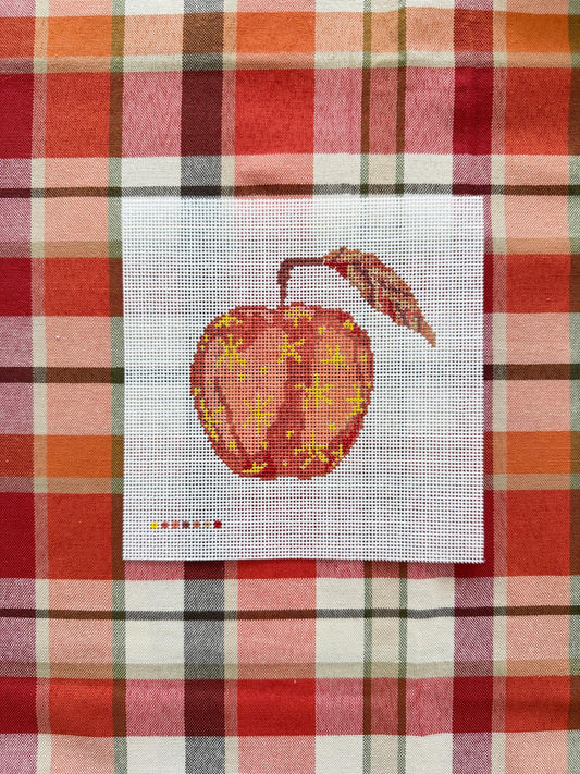 Red Remarkable Apple Needlepoint Canvas