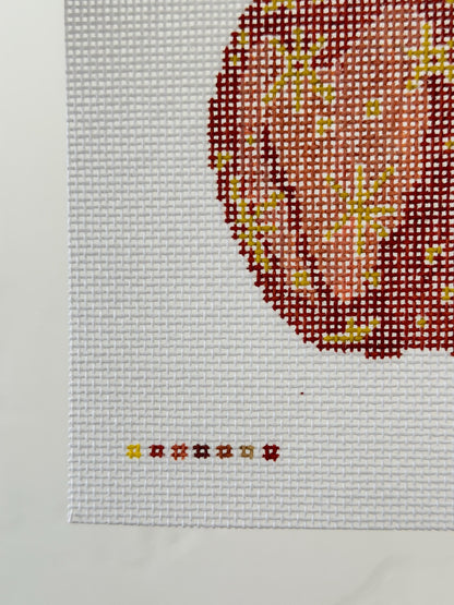 Red Remarkable Apple Needlepoint Canvas