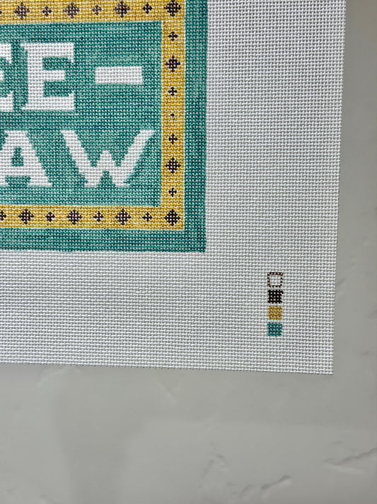 YEEHAW Turquoise Needlepoint Canvas