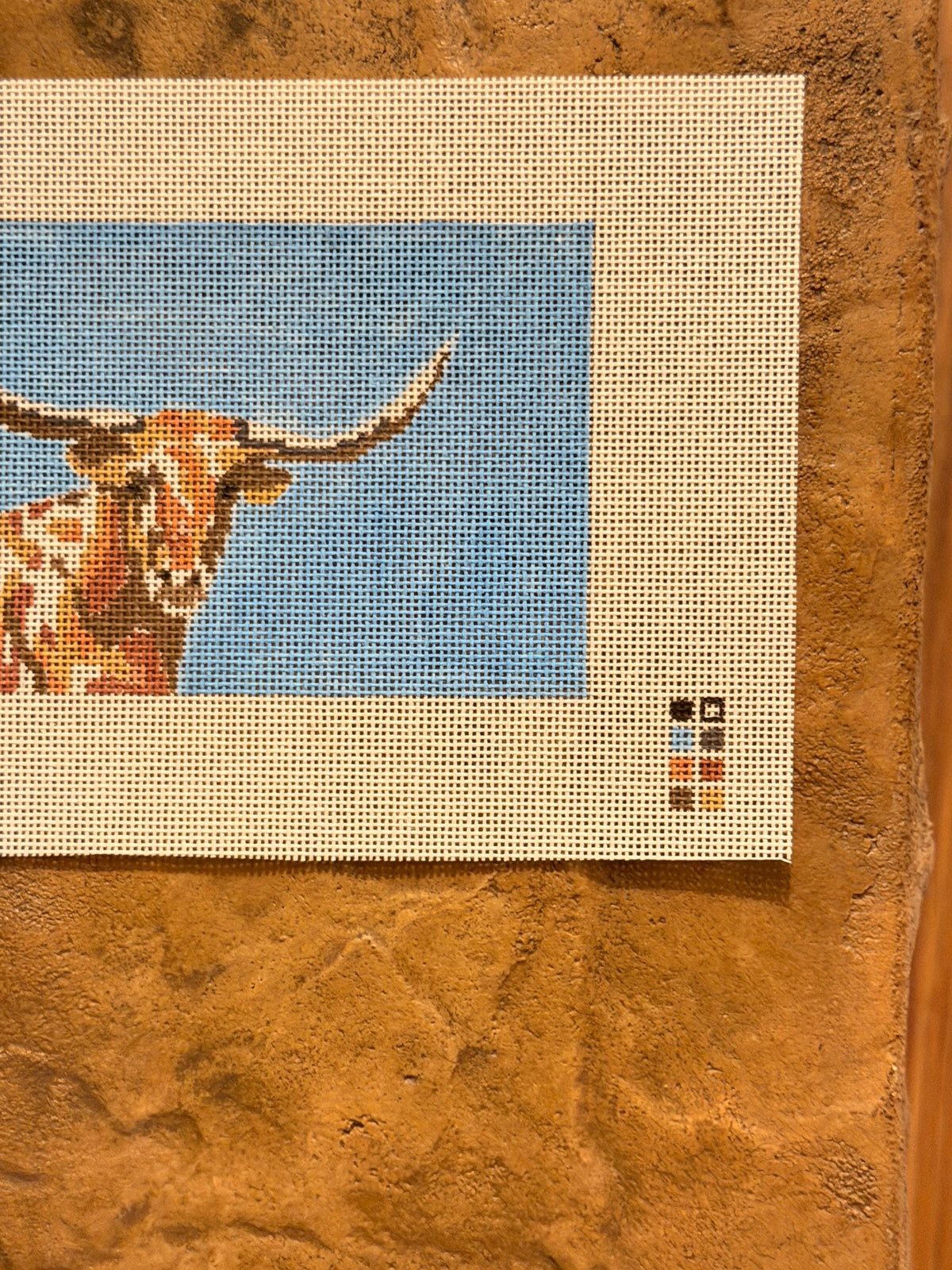 Longhorn Hand Painted Needlepoint Canvas