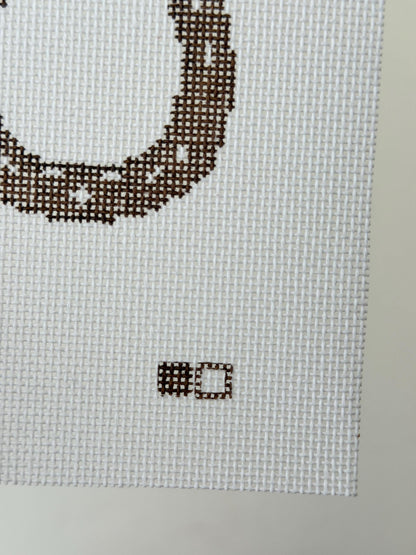 Horseshoe Hand Painted Needlepoint Canvas