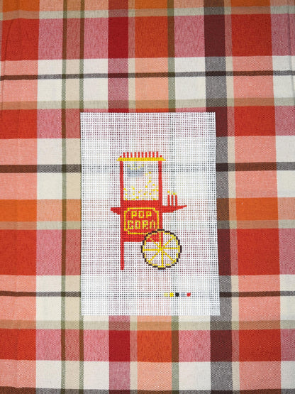 Popcorn Cart Needlepoint Canvas