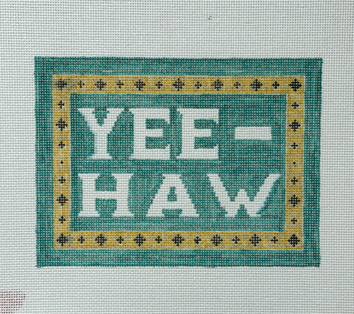YEEHAW Turquoise Needlepoint Canvas